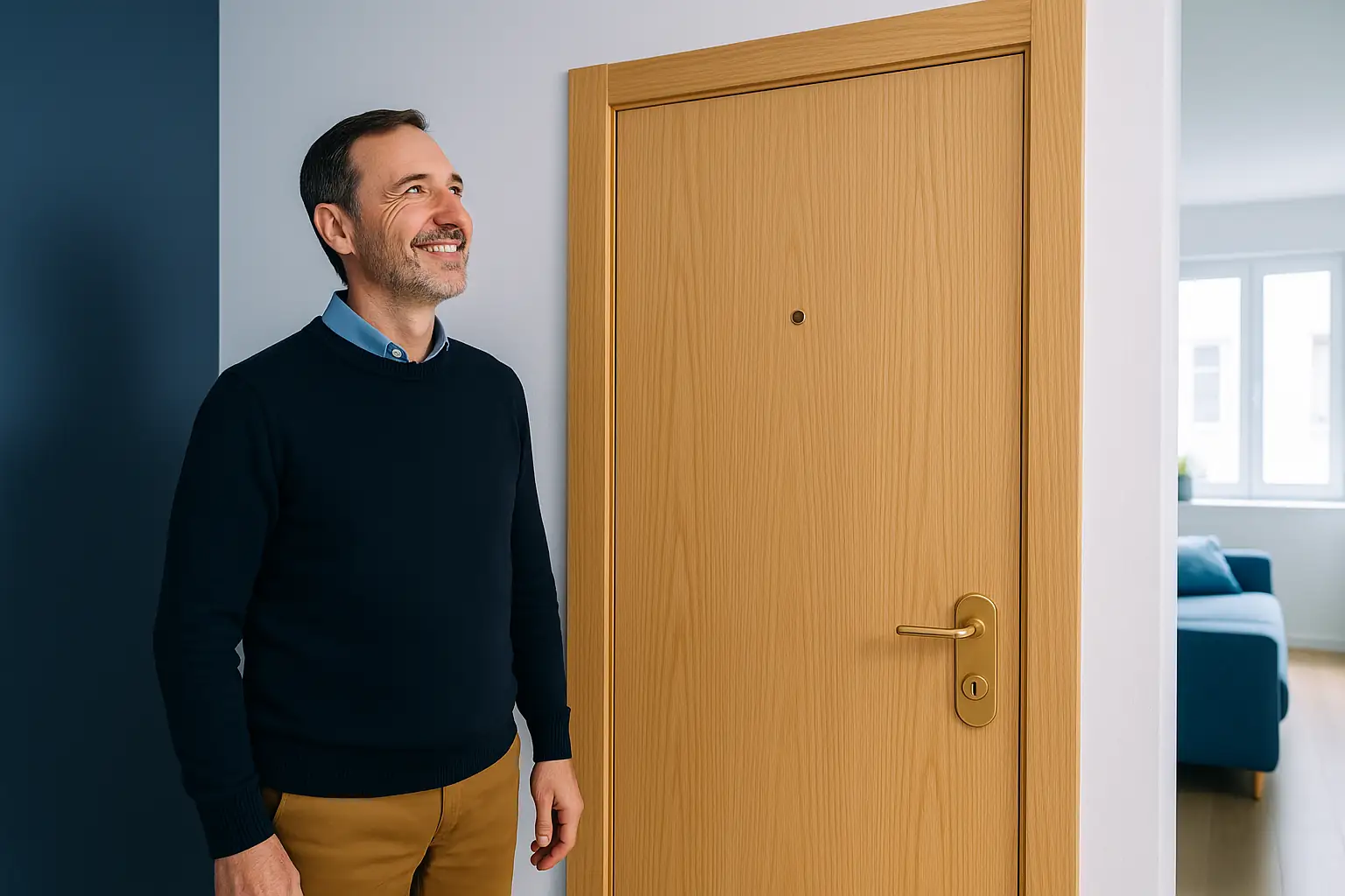 Cliente satisfecho con su puerta instalada en Alcobendas