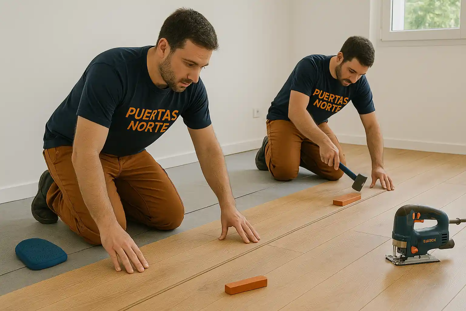 Equipo de instaladores profesionales de tarima en zona norte de Madrid