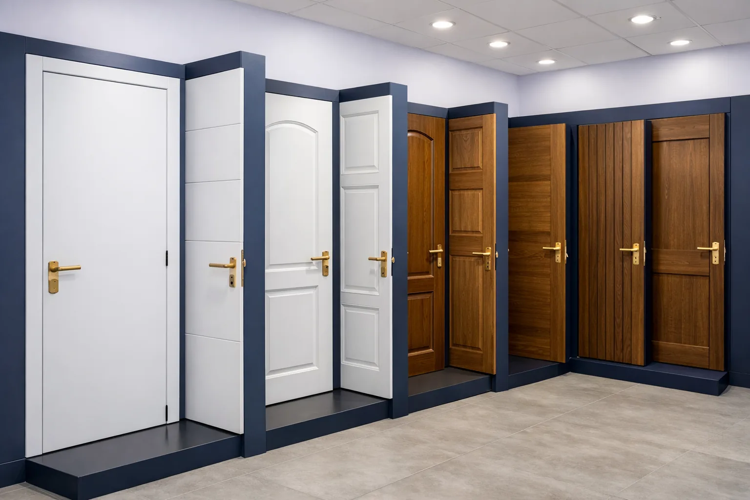 catálogo de puertas lacadas modernas en showroom Puertas Norte Alcobendas