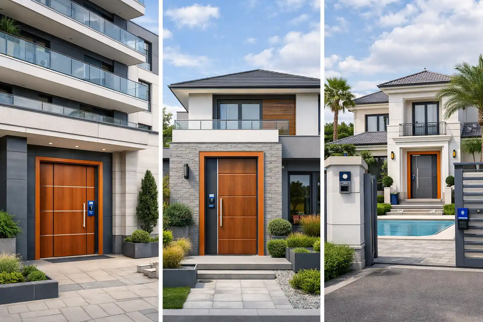 Diferentes tipos de viviendas en Madrid Norte con puertas de seguridad apropiadas: pisos, chalets y urbanizaciones